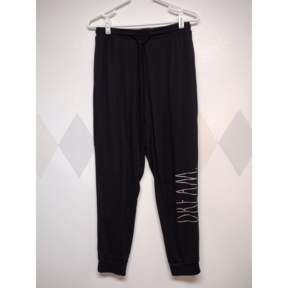 Rae Dunn black lounge pants with "dream" spell out size M - Picture 1 of 10